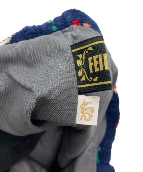 FEILER（フェイラー）FEILER (フェイラー) 中川政七商店 (ナカガワマサシチショウテン) ハンドバッグ HEIDI SHIKA (ハイジ シカ) ネイビーの古着・服飾アイテム