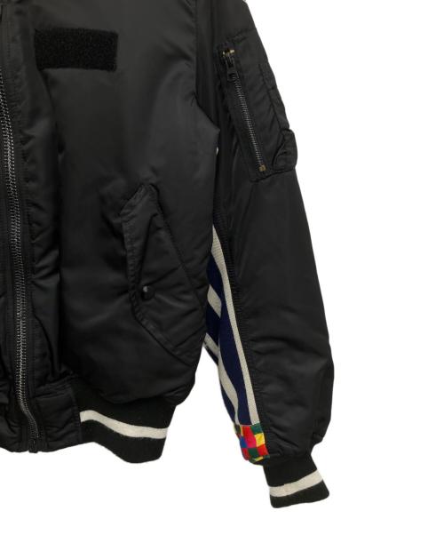 ALPHA（アルファ）ALPHA (アルファ) uniform experiment (ユニフォームエクスペリメント) MA-1ジャケット ブラック×オレンジ サイズ:MEDIUMの古着・服飾アイテム