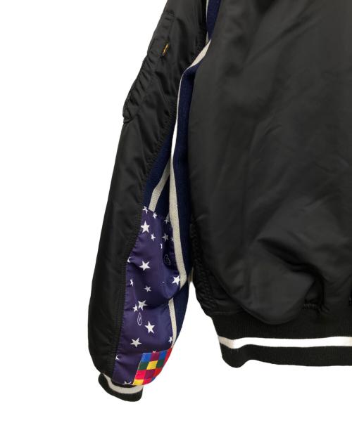 ALPHA（アルファ）ALPHA (アルファ) uniform experiment (ユニフォームエクスペリメント) MA-1ジャケット ブラック×オレンジ サイズ:MEDIUMの古着・服飾アイテム