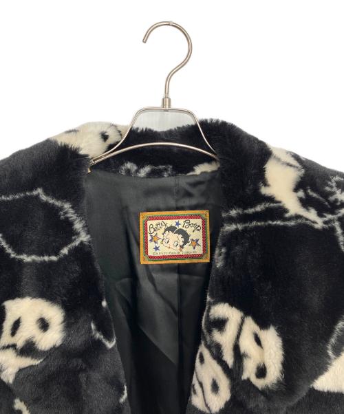 BETTY BOOP（ベティー・ブープ）BETTY BOOP (ベティー・ブープ) ファーコート ブラック×ホワイト サイズ:Freeの古着・服飾アイテム