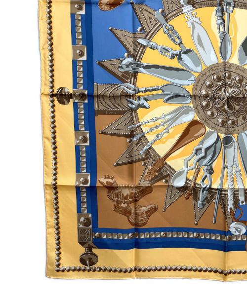 HERMES（エルメス）HERMES (エルメス) カレ90 CUILLERS D'AFRIQUE イエローの古着・服飾アイテム