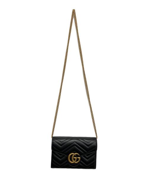 GUCCI（グッチ）GUCCI (グッチ) GGマーモント チェーンショルダーバッグ ブラックの古着・服飾アイテム