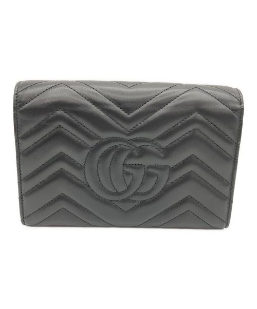 GUCCI（グッチ）GUCCI (グッチ) GGマーモント チェーンショルダーバッグ ブラックの古着・服飾アイテム
