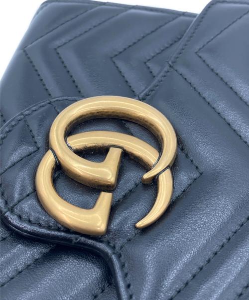 GUCCI（グッチ）GUCCI (グッチ) GGマーモント チェーンショルダーバッグ ブラックの古着・服飾アイテム