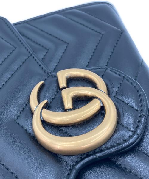 GUCCI（グッチ）GUCCI (グッチ) GGマーモント チェーンショルダーバッグ ブラックの古着・服飾アイテム