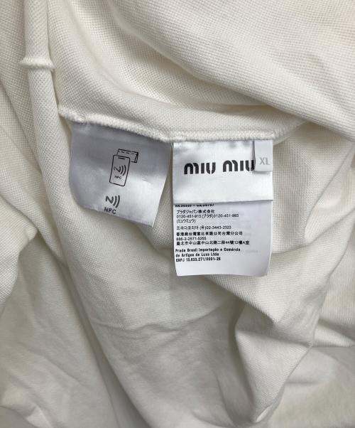 MIU MIU（ミュウミュウ）MIU MIU (ミュウミュウ) 長袖ポロシャツ ホワイト サイズ:XLの古着・服飾アイテム