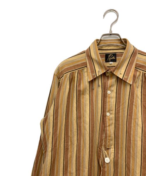 Needles（ニードルズ）Needles (ニードルズ) 長袖シャツ ベージュ×ブラウン サイズ:Sの古着・服飾アイテム