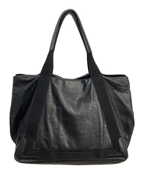 BALENCIAGA（バレンシアガ）BALENCIAGA (バレンシアガ) ネイビーカバM レザー トートバッグ ブラックの古着・服飾アイテム