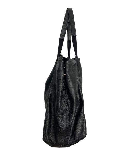 BALENCIAGA（バレンシアガ）BALENCIAGA (バレンシアガ) ネイビーカバM レザー トートバッグ ブラックの古着・服飾アイテム