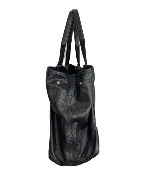 BALENCIAGA（バレンシアガ）BALENCIAGA (バレンシアガ) ネイビーカバM レザー トートバッグ ブラックの古着・服飾アイテム