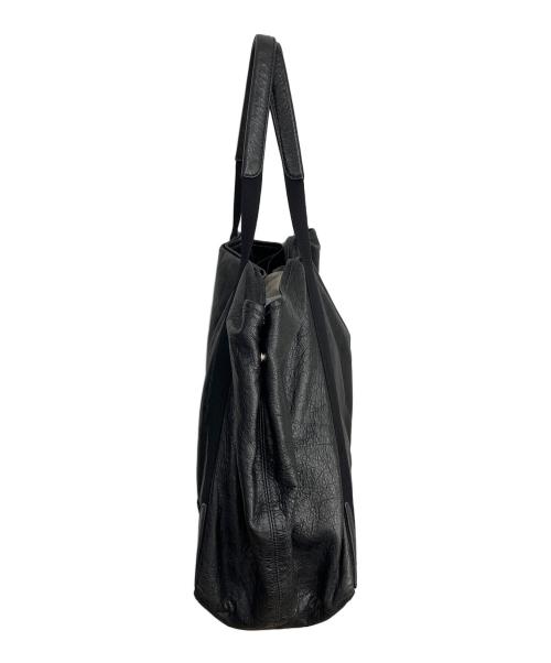 BALENCIAGA（バレンシアガ）BALENCIAGA (バレンシアガ) ネイビーカバM レザー トートバッグ ブラックの古着・服飾アイテム