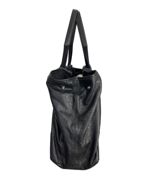 BALENCIAGA（バレンシアガ）BALENCIAGA (バレンシアガ) ネイビーカバM レザー トートバッグ ブラックの古着・服飾アイテム