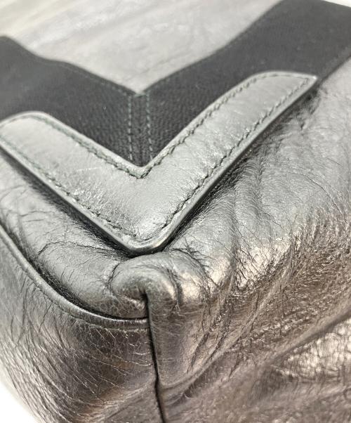 BALENCIAGA（バレンシアガ）BALENCIAGA (バレンシアガ) ネイビーカバM レザー トートバッグ ブラックの古着・服飾アイテム