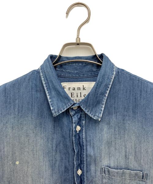 Frank&Eileen（フランクアンドアイリーン）Frank&Eileen (フランクアンドアイリーン) 別注 スプラッターペイントデニムシャツ ブルー サイズ:Lの古着・服飾アイテム