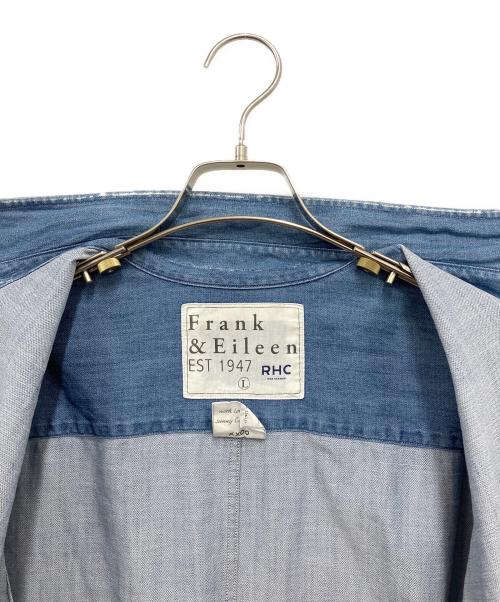 Frank&Eileen（フランクアンドアイリーン）Frank&Eileen (フランクアンドアイリーン) 別注 スプラッターペイントデニムシャツ ブルー サイズ:Lの古着・服飾アイテム