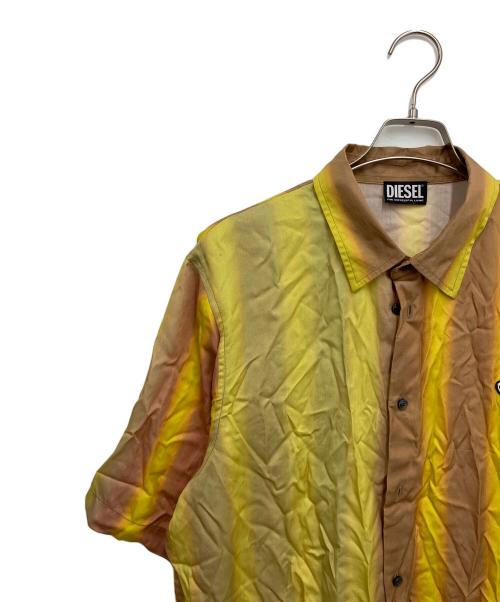 DIESEL（ディーゼル）DIESEL (ディーゼル) 半袖シャツ イエロー×ベージュ サイズ:Lの古着・服飾アイテム