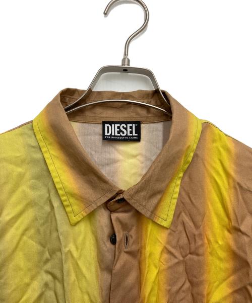 DIESEL（ディーゼル）DIESEL (ディーゼル) 半袖シャツ イエロー×ベージュ サイズ:Lの古着・服飾アイテム
