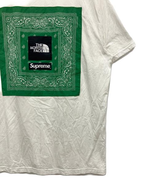 THE NORTH FACE（ザ ノース フェイス）THE NORTH FACE (ザ ノース フェイス) Supreme (シュプリーム) 半袖カットソー ホワイト×グリーン サイズ:XLの古着・服飾アイテム