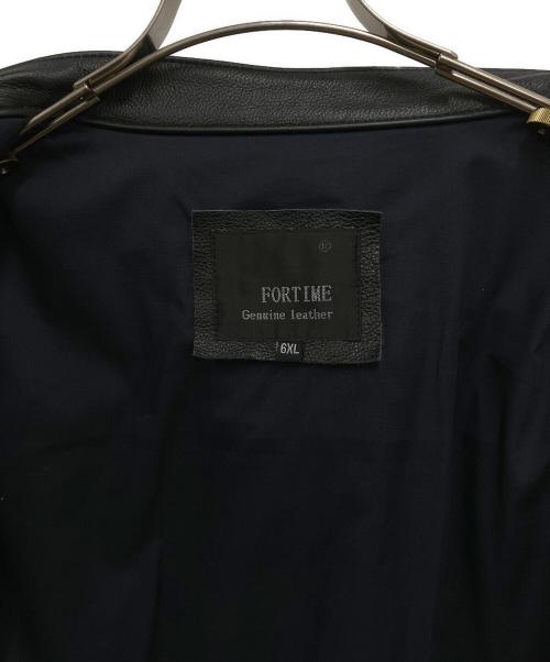 FORTIME（フォータイム）FORTIME (フォータイム) レザージャケット ブラック サイズ:6XLの古着・服飾アイテム