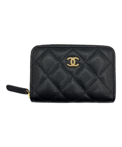 CHANEL（シャネル）CHANEL (シャネル) クラシックジップコインパース ブラック×ゴールドの古着・服飾アイテム