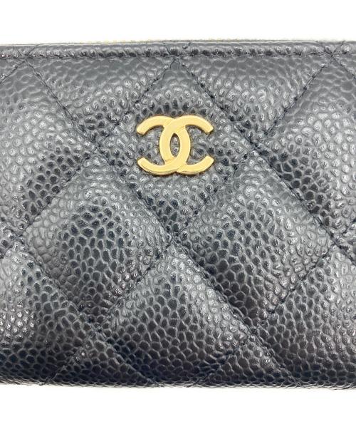 CHANEL（シャネル）CHANEL (シャネル) クラシックジップコインパース ブラック×ゴールドの古着・服飾アイテム