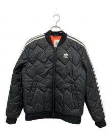 adidas（アディダス）の古着「キルティングジャケット」｜ブラック×オレンジ