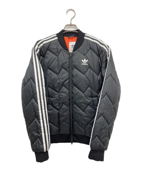 adidas（アディダス）adidas (アディダス) キルティングジャケット ブラック×オレンジ サイズ:Mの古着・服飾アイテム