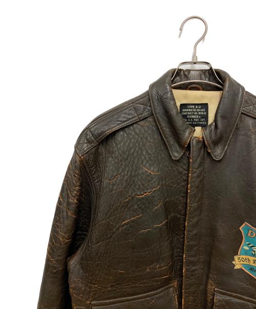 AVIREX（アヴィレックス）AVIREX (アヴィレックス) レザージャケット ブラウン サイズ:Sの古着・服飾アイテム