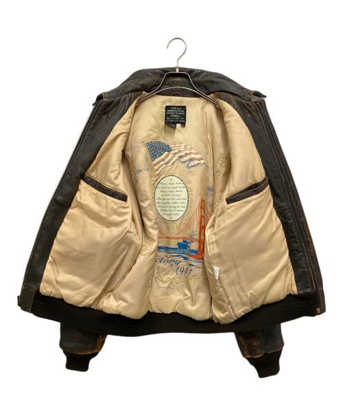 AVIREX（アヴィレックス）AVIREX (アヴィレックス) レザージャケット ブラウン サイズ:Sの古着・服飾アイテム