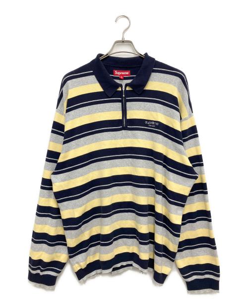 SUPREME（シュプリーム）Supreme (シュプリーム) 長袖ポロシャツ ネイビー×イエロー サイズ:XLの古着・服飾アイテム