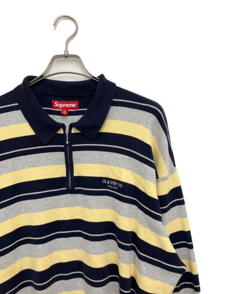SUPREME（シュプリーム）Supreme (シュプリーム) 長袖ポロシャツ ネイビー×イエロー サイズ:XLの古着・服飾アイテム