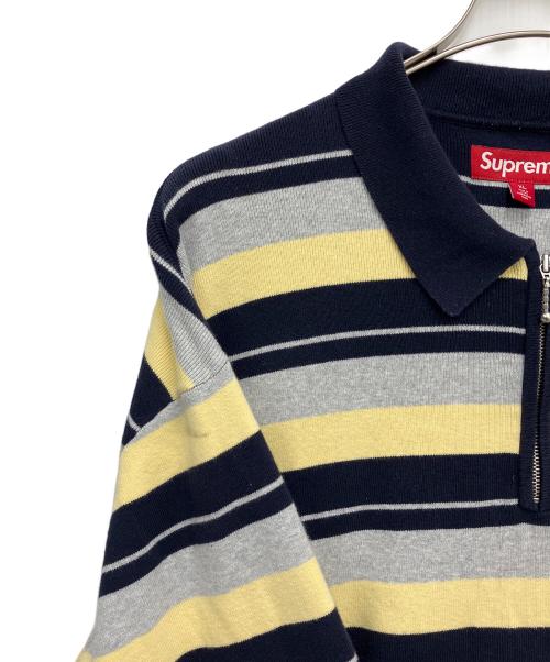 SUPREME（シュプリーム）Supreme (シュプリーム) 長袖ポロシャツ ネイビー×イエロー サイズ:XLの古着・服飾アイテム