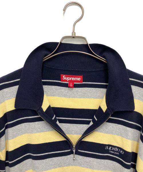 SUPREME（シュプリーム）Supreme (シュプリーム) 長袖ポロシャツ ネイビー×イエロー サイズ:XLの古着・服飾アイテム