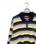 Supreme (シュプリーム) 長袖ポロシャツ ネイビー×イエロー サイズ:XL：15000円