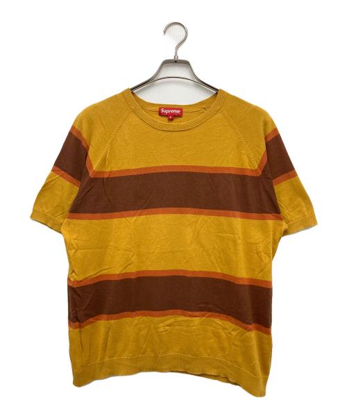 SUPREME（シュプリーム）Supreme (シュプリーム) 薄手ニット オレンジ×ブラウン サイズ:Mの古着・服飾アイテム