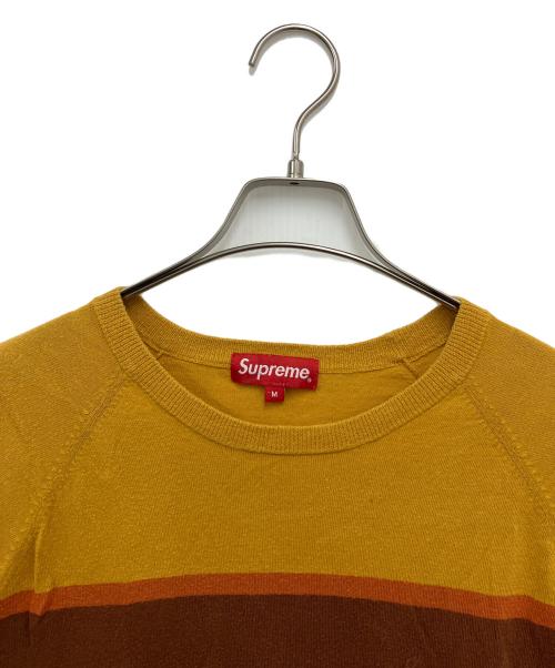 SUPREME（シュプリーム）Supreme (シュプリーム) 薄手ニット オレンジ×ブラウン サイズ:Mの古着・服飾アイテム