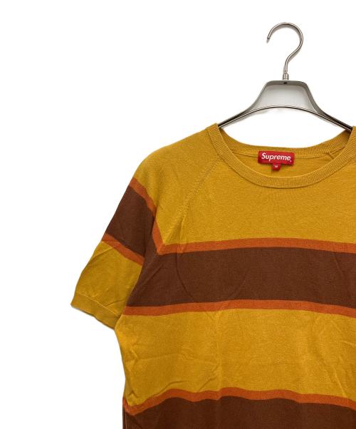 SUPREME（シュプリーム）Supreme (シュプリーム) 薄手ニット オレンジ×ブラウン サイズ:Mの古着・服飾アイテム