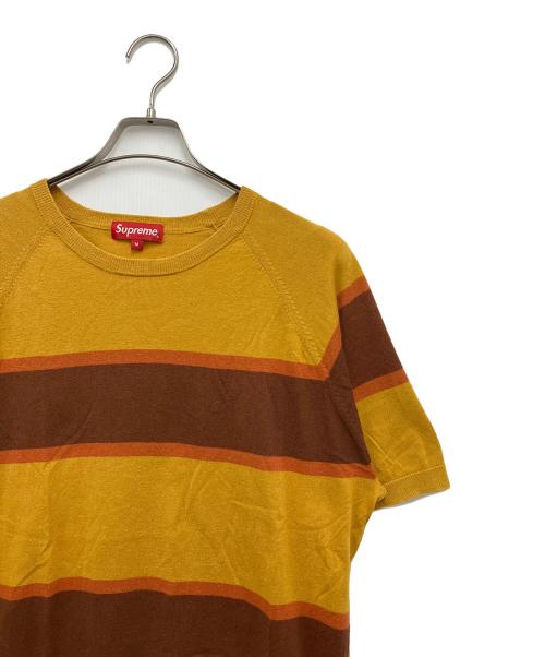 SUPREME（シュプリーム）Supreme (シュプリーム) 薄手ニット オレンジ×ブラウン サイズ:Mの古着・服飾アイテム