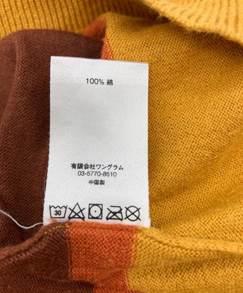 SUPREME（シュプリーム）Supreme (シュプリーム) 薄手ニット オレンジ×ブラウン サイズ:Mの古着・服飾アイテム