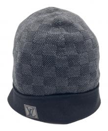 LOUIS VUITTON（ルイ ヴィトン）の古着「ボネ・プティ ダミエ ニットキャップ」｜ブラック