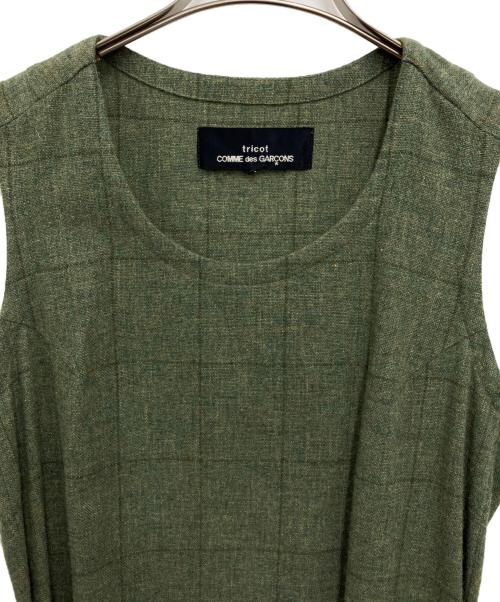 tricot COMME des GARCONS（トリココムデギャルソン）tricot COMME des GARCONS (トリココムデギャルソン) ノースリーブ・キャミソールワンピース グリーン サイズ:Mの古着・服飾アイテム