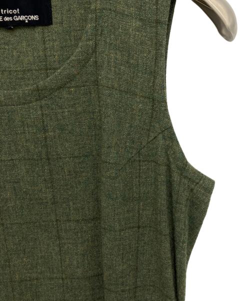 tricot COMME des GARCONS（トリココムデギャルソン）tricot COMME des GARCONS (トリココムデギャルソン) ノースリーブ・キャミソールワンピース グリーン サイズ:Mの古着・服飾アイテム