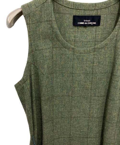 tricot COMME des GARCONS（トリココムデギャルソン）tricot COMME des GARCONS (トリココムデギャルソン) ノースリーブ・キャミソールワンピース グリーン サイズ:Mの古着・服飾アイテム