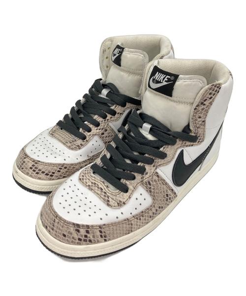 NIKE（ナイキ）NIKE (ナイキ) ターミネーター ハイ ココア スネーク ホワイト×ベージュ サイズ:US 8の古着・服飾アイテム