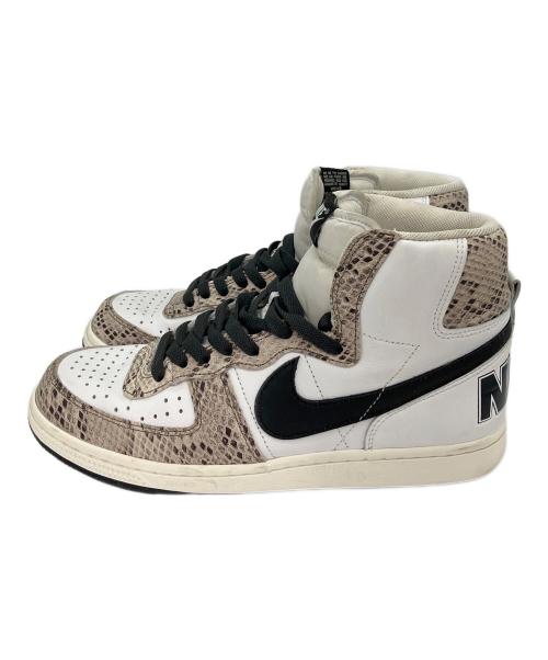 NIKE（ナイキ）NIKE (ナイキ) ターミネーター ハイ ココア スネーク ホワイト×ベージュ サイズ:US 8の古着・服飾アイテム