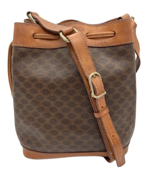 CELINE（セリーヌ）CELINE (セリーヌ) マカダム 巾着ショルダーバッグ ブラウンの古着・服飾アイテム