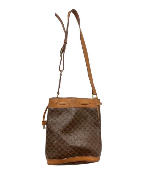 CELINE（セリーヌ）CELINE (セリーヌ) マカダム 巾着ショルダーバッグ ブラウンの古着・服飾アイテム