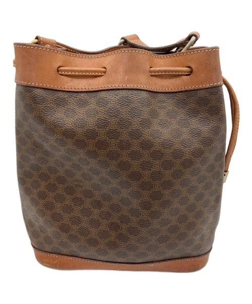 CELINE（セリーヌ）CELINE (セリーヌ) マカダム 巾着ショルダーバッグ ブラウンの古着・服飾アイテム