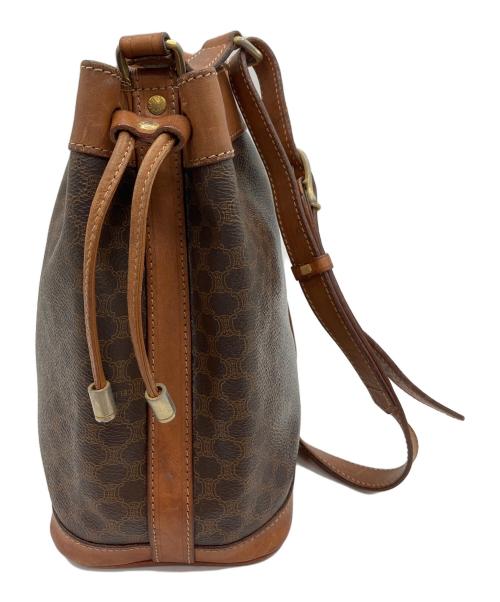 CELINE（セリーヌ）CELINE (セリーヌ) マカダム 巾着ショルダーバッグ ブラウンの古着・服飾アイテム