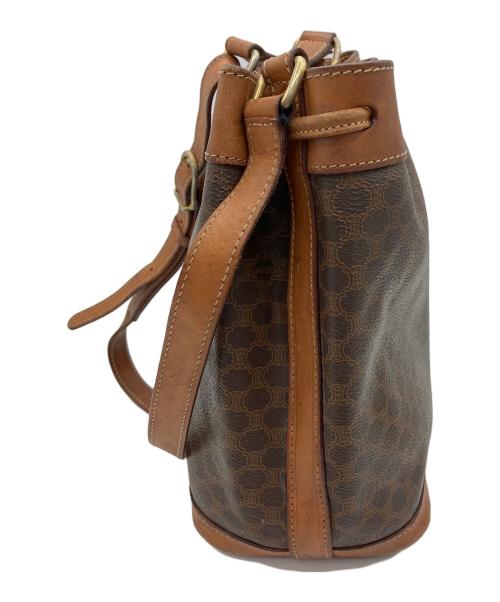CELINE（セリーヌ）CELINE (セリーヌ) マカダム 巾着ショルダーバッグ ブラウンの古着・服飾アイテム